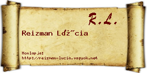 Reizman Lúcia névjegykártya